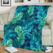 Banana Leaf Pattern Print Design Watercolor Fleece Blanket