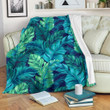 Banana Leaf Pattern Print Design Watercolor Fleece Blanket