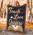 Book Lovers Teach Love Inspire Fleece Blanket