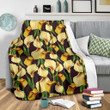 Yellow Lily Pattern Print Design Fleece Blanket