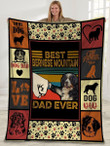 Best Bernese Mountain Dad Ever Gift For Dad Father's Day Gift Fleece Blanket