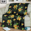 Pineapple Tropical Flower Print Pattern Soft Fleece Blanket
