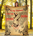 To My Husband Husband And Wife Holding Hand Butterfly Fleece Blanket