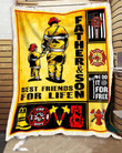 Custom Fleece Blanket - Firefighter Blanket - Father And Son - Best Friends For Life