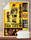 Custom Fleece Blanket - Firefighter Blanket - Father And Son - Best Friends For Life