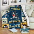 I Asked God For A True Friend Boston Terrier Fleece Blanket