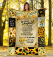 To My Daughter Wherever Your Journey In Life Sunflower Hippie Soft Fleece Blanket