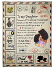 Love You To The Moon And Back Mom To Daughter Black Queen Fleece Blanket Fleece Blanket