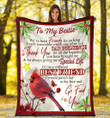 To My Bestie Red Cardinal Bird Soft Fleece Blanket