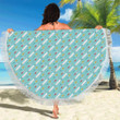 Blue Phlebotomist Medical Print Round Beach Towel