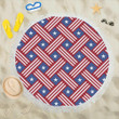 American Flag Pattern Printed Round Beach Towel