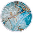 The Baths Golden And Blue Marble Printed Round Beach Towel