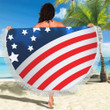 Simple American Flag Style Round Beach Towel