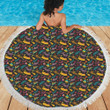 Aloha Hawaii Summer Design Themed Print Round Beach Towel