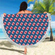 American Football Star Design Pattern Round Beach Towel