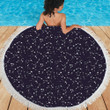 Zodiac Star Pattern Design Printed Round Beach Towel