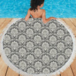 Damask Elegant Printed Pattern Round Beach Towel
