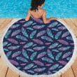 Feather Aztec Design Printed Round Beach Towel