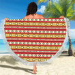 Red Yellow Serape Themed Round Beach Towel