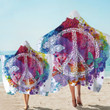 Peace On The Beach Mandala Printed Hooded Towel
