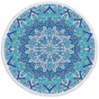 Pandawa Blue Mandala Pattern Printed Round Beach Towel