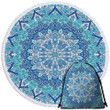 Pandawa Blue Mandala Pattern Printed Round Beach Towel