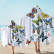 Beachy Colorful Butterflies Pattern Hooded Towel
