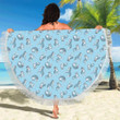 Wolf Design Print Pattern Round Beach Towel