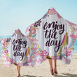 Enjoy The Day Pretty Bird And Pattern Printed Hooded Towel