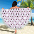 Bull Terrier Pink Pattern Printed Round Beach Towel