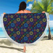 Chakra Colorful Print Pattern Round Beach Towel