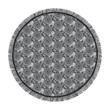 Gray And White Tribal Turtle Polynesian Themed Printed Round Beach Towel