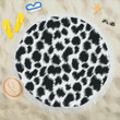 Cheetah Black Print Pattern Round Beach Towel