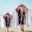 Fading Elephant On White Printed Hooded Towel