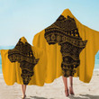 Africa Continent Mango Printed Hooded Towel