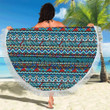 Southwestern Style Pattern Printed Round Beach Towel