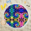 Tie Dye Rainbow Design Printed Round Beach Towel