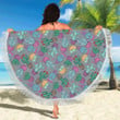 Cactus Colorful Printed Pattern Round Beach Towel