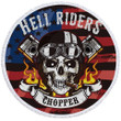 Hell Rider Chopper American Flag Printed Round Beach Towel