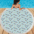 Rainbow Cloud Print Pattern Round Beach Towel