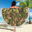 Camo Realistic Tree Forest Texture Printed Round Beach Towel