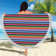 Colorful Serape Design Round Beach Towel