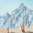 Faint Blue Layer Printed Hooded Towel