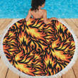 Flame Fire Design Pattern Round Beach Towel