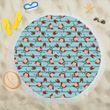 Ladybug Happy Print Pattern Round Beach Towel