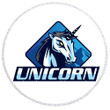Round Beach Towel Unicorn Yoga Logo Blue Style