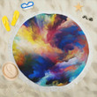 Vortex Twist Swirl Water Color Design Printed Round Beach Towel