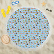 Sushi Cartoon Design Pattern Round Beach Towel