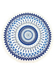 Tribal Pattern Blue And White Printed Round Beach Towel