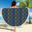 Patterns Paw Rainbow Print Round Beach Towel